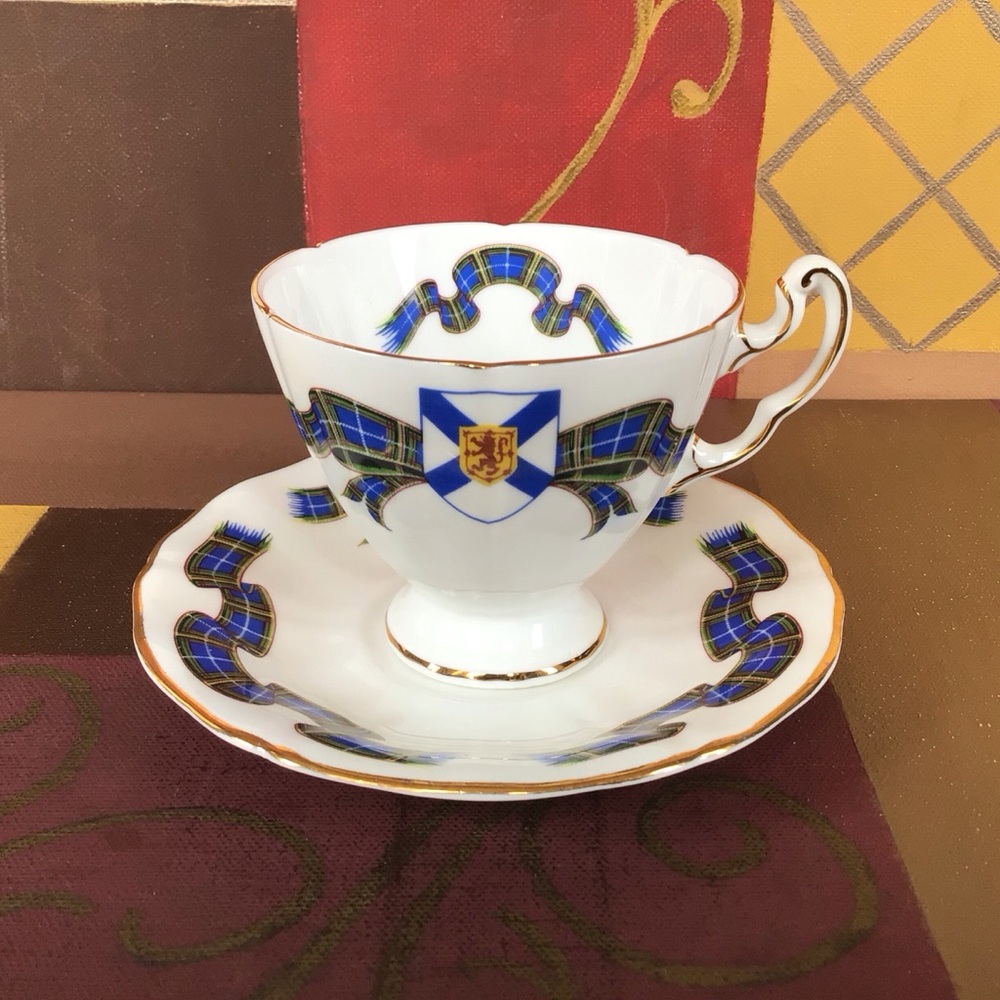Royal Adderley Nova Scotia Tartan Teacup And Saucer